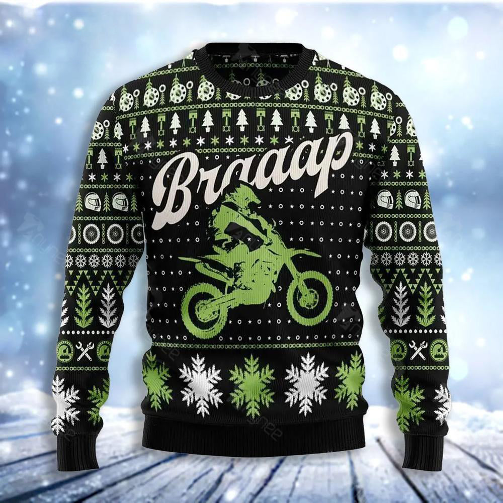 Braaap Moto Ugly Christmas Sweater For Men & Women Christmas Gift Sweater US3637 - WeCustomit