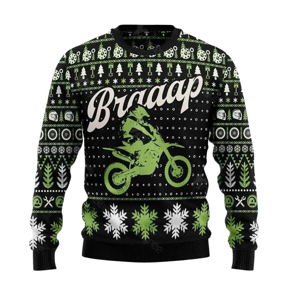 Braaap Moto Ugly Christmas Sweater For Men & Women Christmas Gift Sweater US3637 - WeCustomit