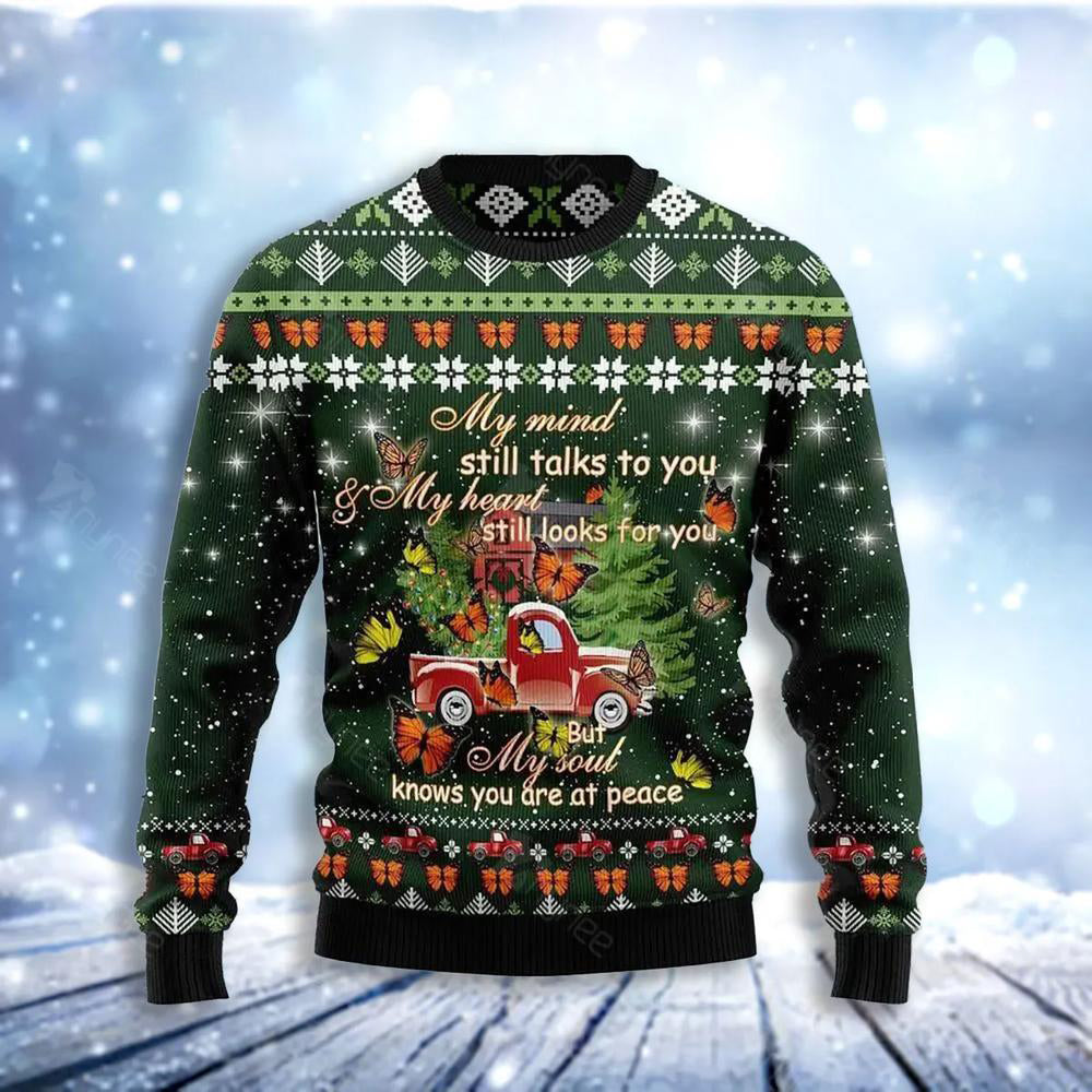Butterfly Christmas Season My Mind Ugly Christmas Sweater For Men & Women Christmas Gift Sweater US3643 - WeCustomit