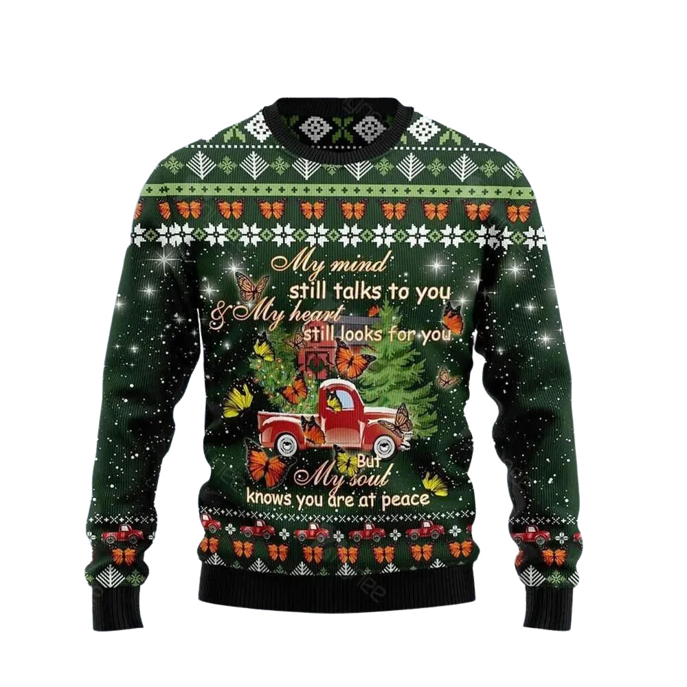 Butterfly Christmas Season My Mind Ugly Christmas Sweater For Men & Women Christmas Gift Sweater US3643 - WeCustomit