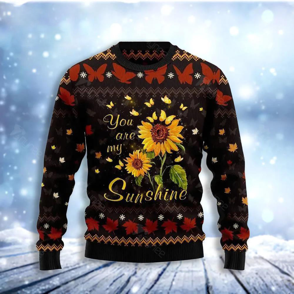 Butterfly Sunshine Christmas Ugly Christmas Sweater For Men & Women Christmas Gift Sweater US3646 - WeCustomit