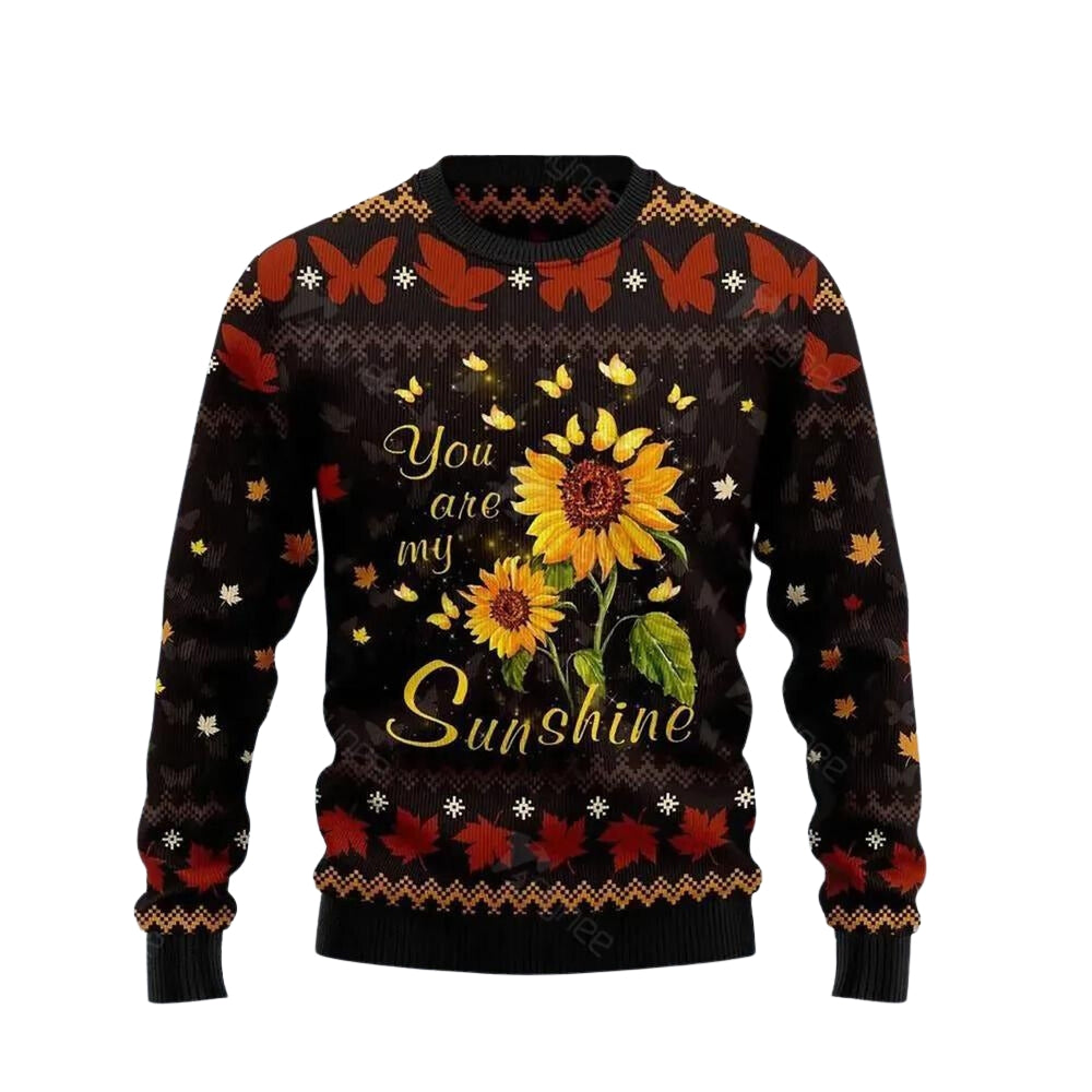 Butterfly Sunshine Christmas Ugly Christmas Sweater For Men & Women Christmas Gift Sweater US3646 - WeCustomit