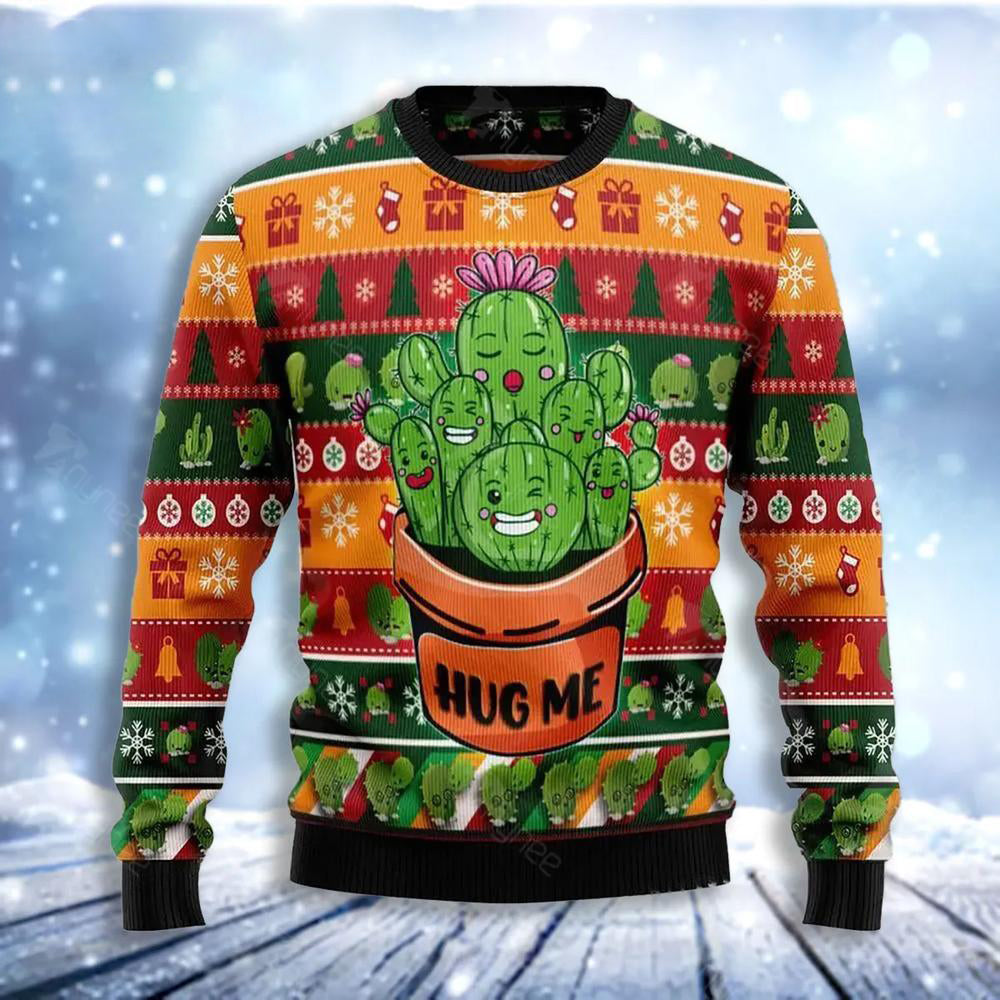 Cactus Hug Me Ugly Christmas Sweater For Men & Women Christmas Gift Sweater US3652 - WeCustomit