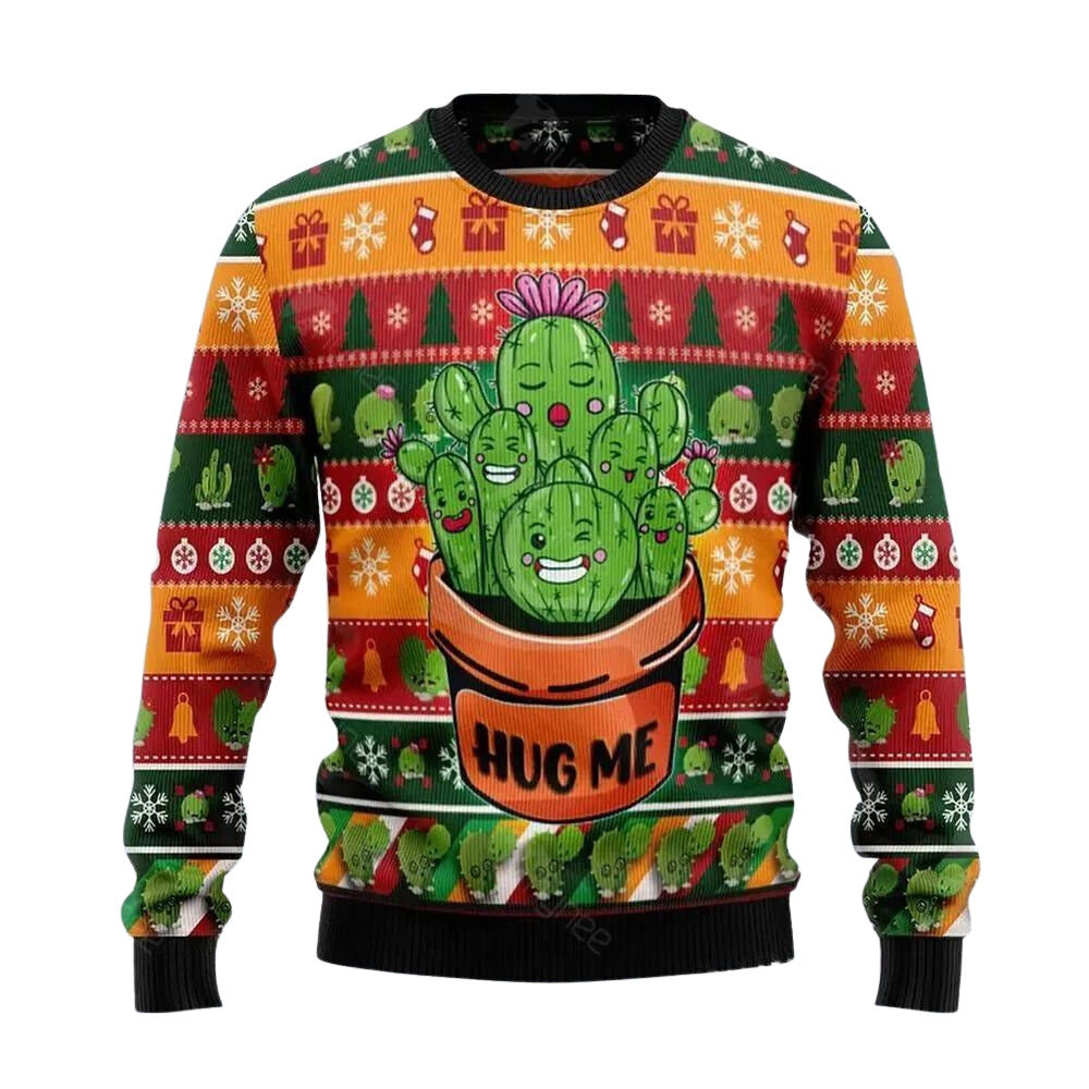 Cactus Hug Me Ugly Christmas Sweater For Men & Women Christmas Gift Sweater US3652 - WeCustomit