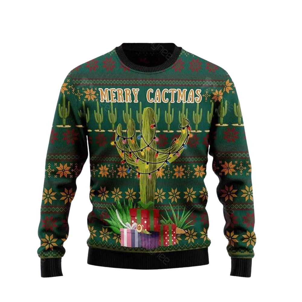 Cactus Christmas Tree Ugly Christmas Sweater For Men & Women Christmas Gift Sweater US3653 - WeCustomit
