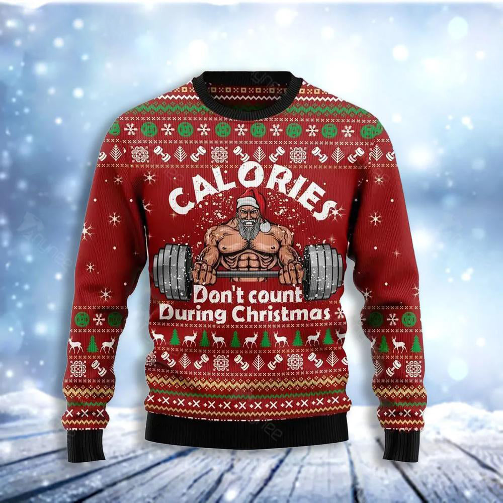 Calories Do Not Count During Christmas Ugly Christmas Sweater For Men & Women Christmas Gift Sweater US3658 - WeCustomit