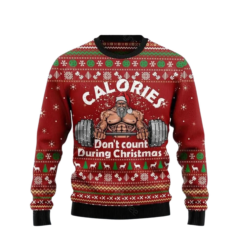 Calories Do Not Count During Christmas Ugly Christmas Sweater For Men & Women Christmas Gift Sweater US3658 - WeCustomit