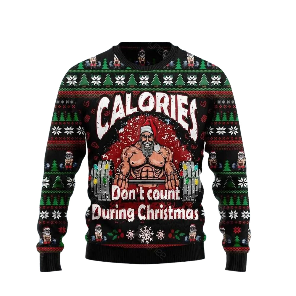 Calories Dont Count During Christmas Ugly Christmas Sweater For Men & Women Christmas Gift Sweater US3659 - WeCustomit