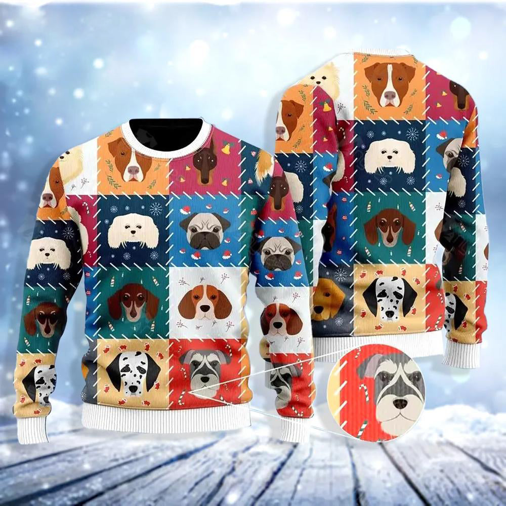 Adorable Dogs And Puppies Ugly Christmas Sweater For Men & Women Christmas Gift Sweater US3664 - WeCustomit