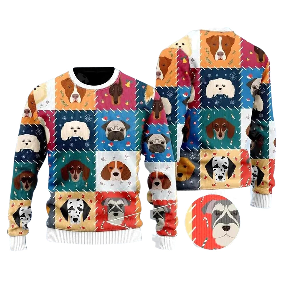Adorable Dogs And Puppies Ugly Christmas Sweater For Men & Women Christmas Gift Sweater US3664 - WeCustomit
