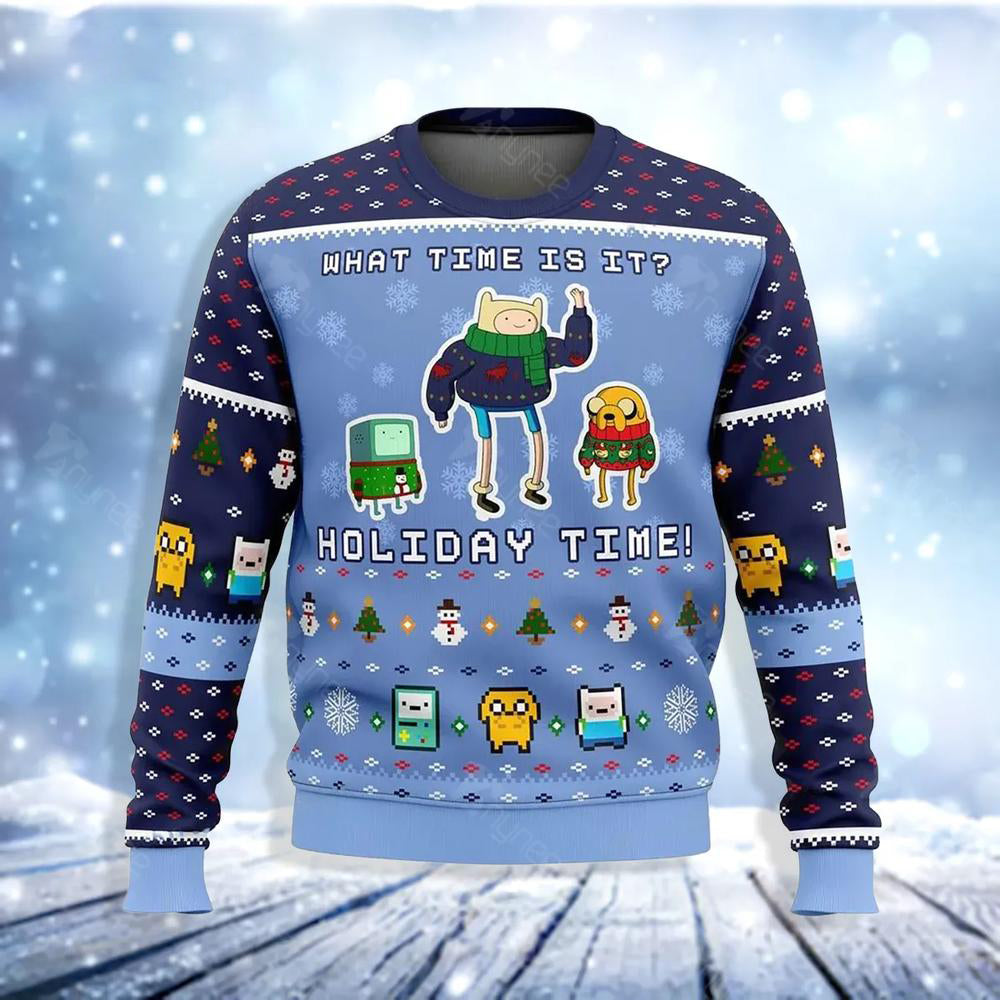 Christmas Time Ugly Christmas Sweater For Men & Women Christmas Gift Sweater US3665 - WeCustomit