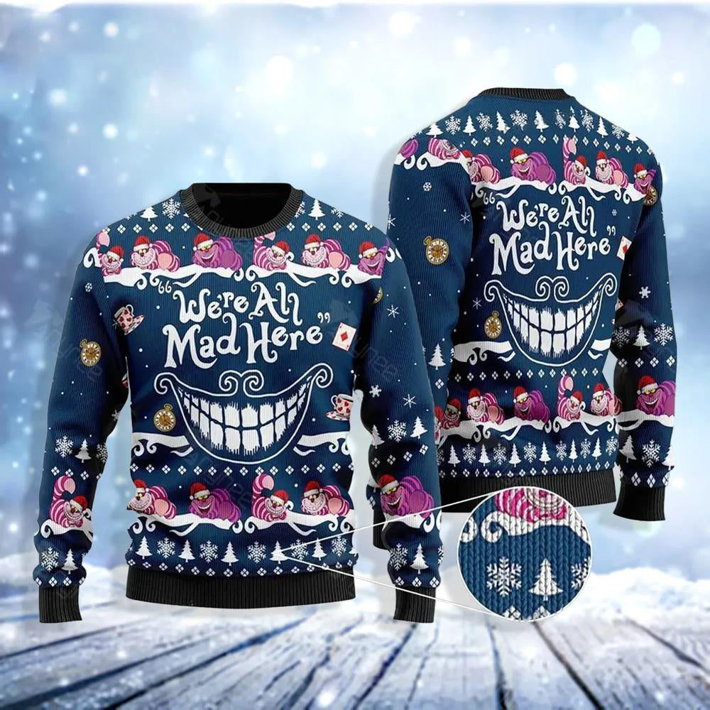 Cat Smile Ugly Christmas Sweater For Men & Women Christmas Gift Sweater US3666 - WeCustomit
