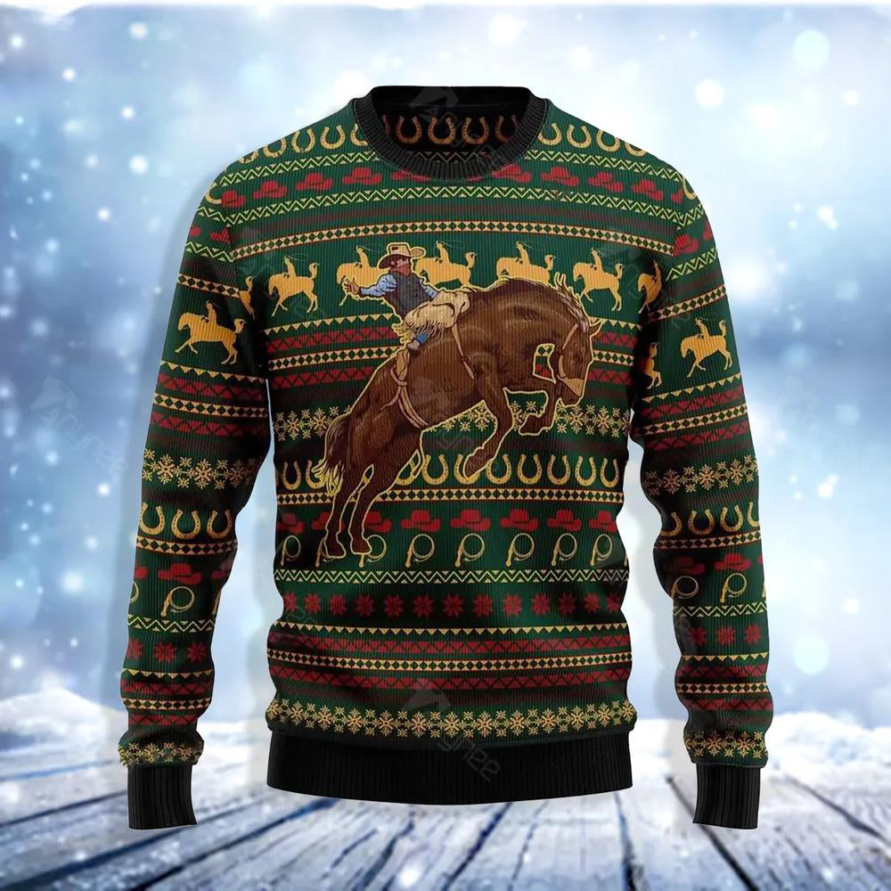 Amazing Cowboy Ugly Christmas Sweater For Men & Women Christmas Gift Sweater US3682 - WeCustomit