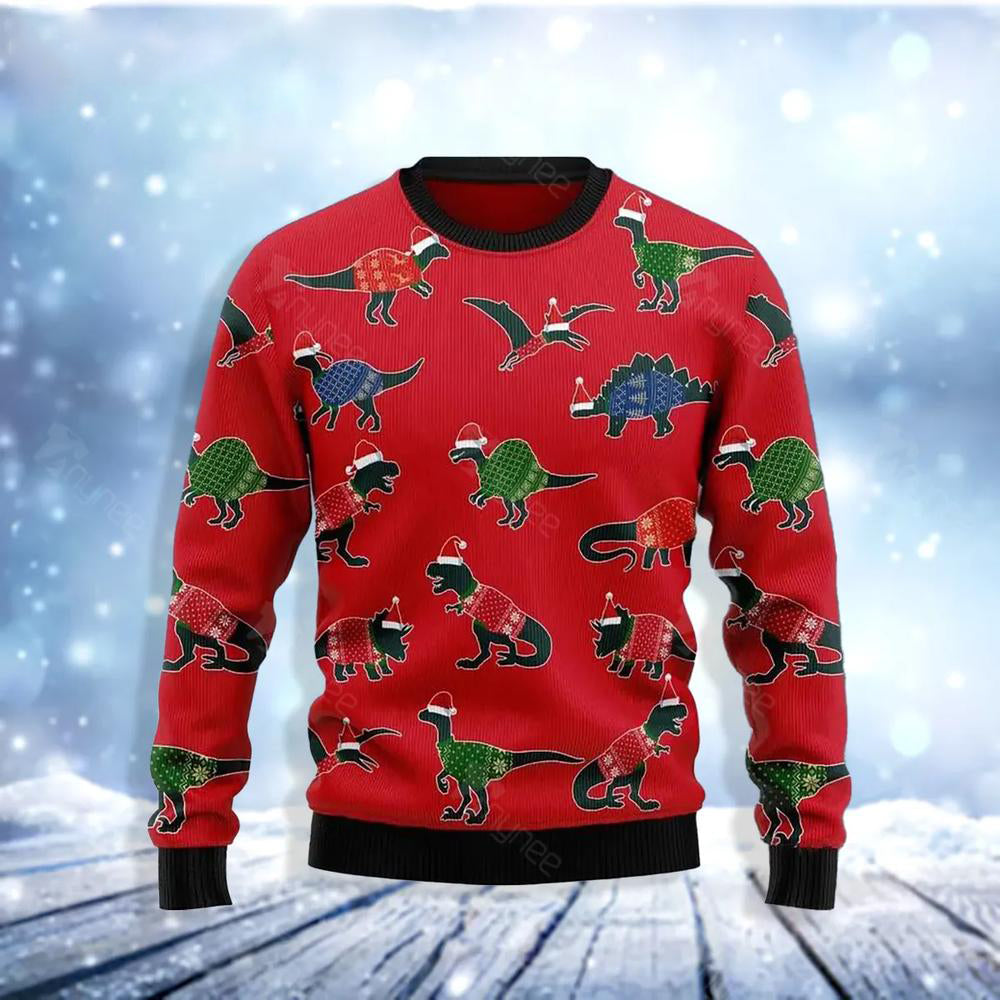 Amazing Dinosaur Ugly Christmas Sweater For Men & Women Christmas Gift Sweater US3685 - WeCustomit