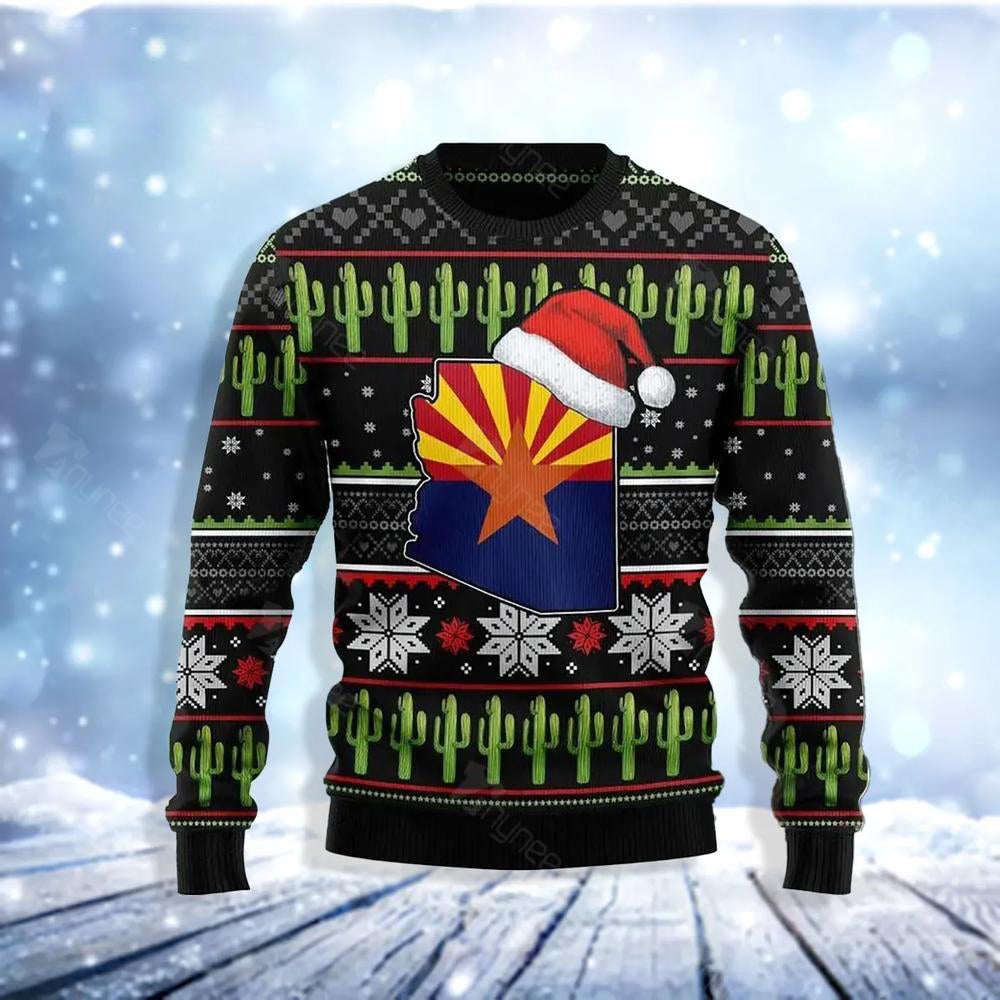 Arizona Saguaro Cactus Ugly Christmas Sweater For Men & Women Christmas Gift Sweater US3691 - WeCustomit