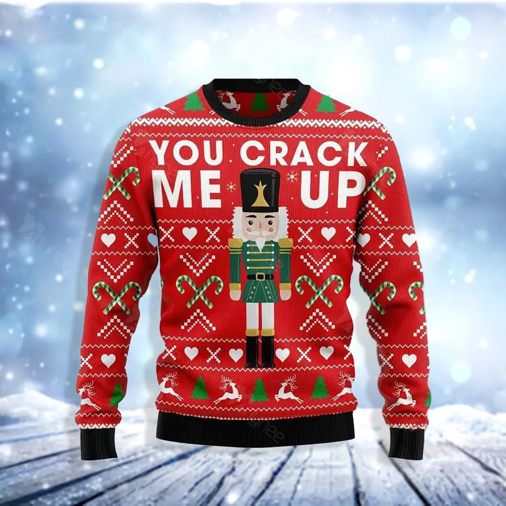 Awesome Nutcracker You Crack Me Up Ugly Christmas Sweater For Men & Women Christmas Gift Sweater US3693 - WeCustomit
