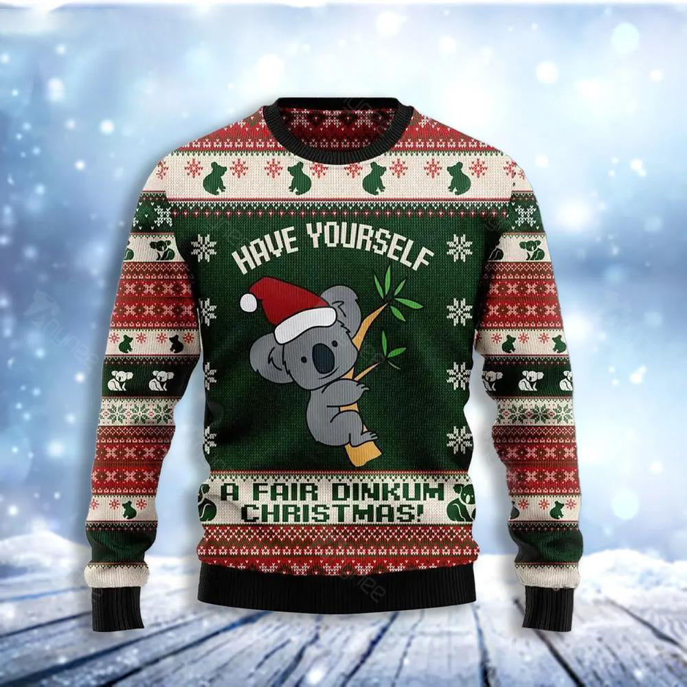 Australian Fair Dinkum Christmas Ugly Christmas Sweater For Men & Women Christmas Gift Sweater US3713 - WeCustomit
