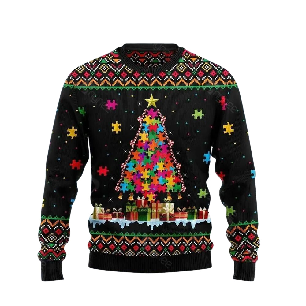 Autism Pine Christmas Ugly Christmas Sweater For Men & Women Christmas Gift Sweater US3717 - WeCustomit
