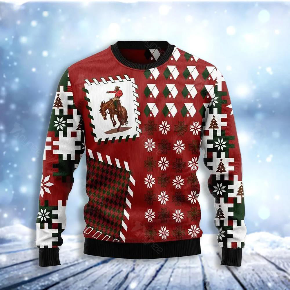 Awesome Cowboy Ugly Christmas Sweater For Men & Women Christmas Gift Sweater US3721 - WeCustomit