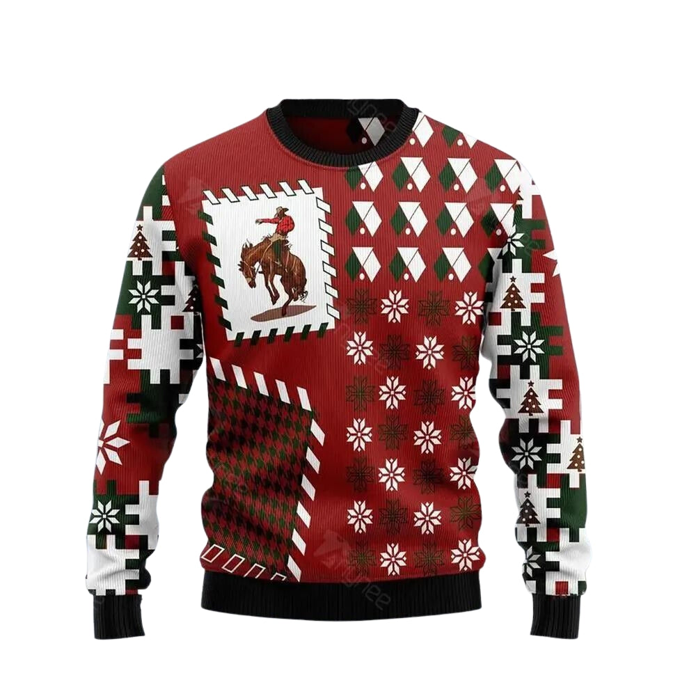 Awesome Cowboy Ugly Christmas Sweater For Men & Women Christmas Gift Sweater US3721 - WeCustomit
