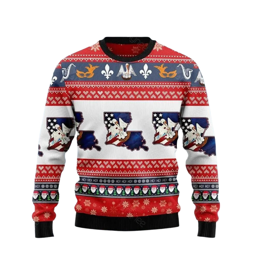Awesome Louisiana Ugly Christmas Sweater For Men & Women Christmas Gift Sweater US3724 - WeCustomit