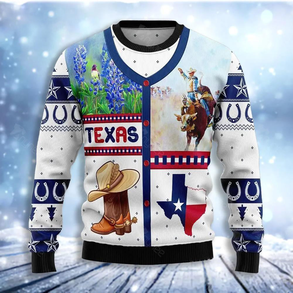 Awesome Texas Ugly Christmas Sweater For Men & Women Christmas Gift Sweater US3728 - WeCustomit