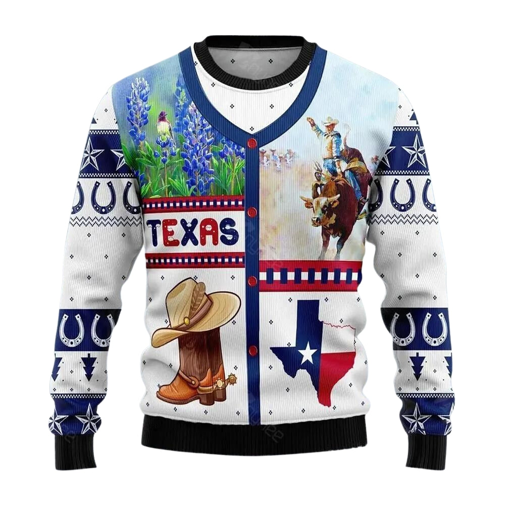 Awesome Texas Ugly Christmas Sweater For Men & Women Christmas Gift Sweater US3728 - WeCustomit