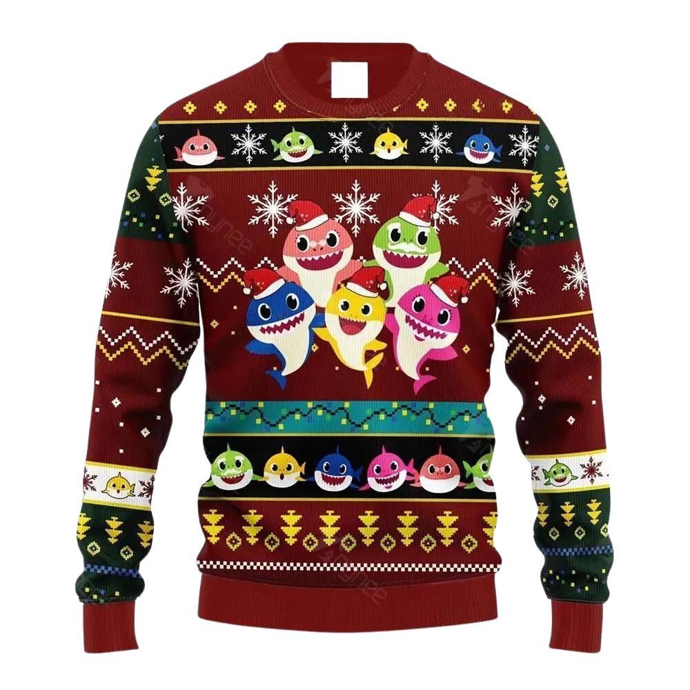 Christmas Cute Sharks Ugly Christmas Sweater For Men & Women Christmas Gift Sweater US3732 - WeCustomit