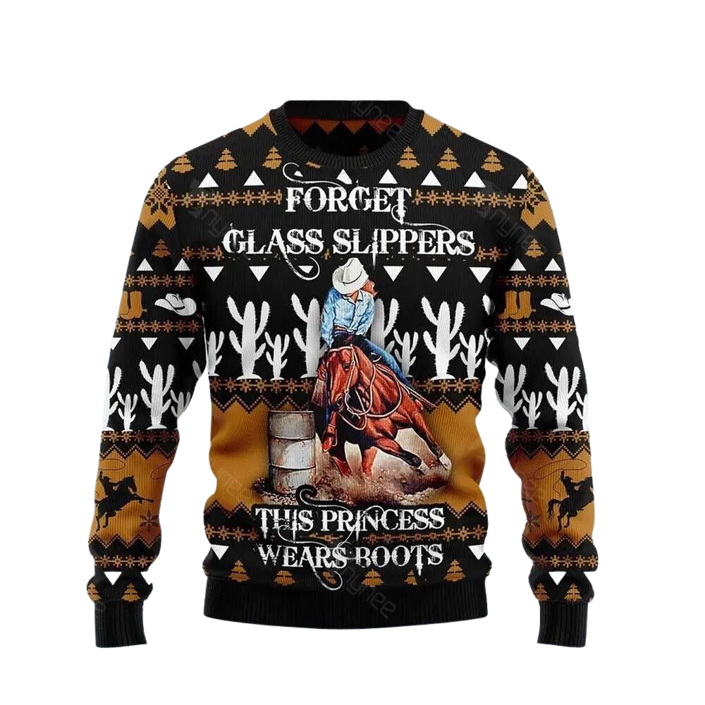 Barrel Racing Girl Ugly Christmas Sweater For Men & Women Christmas Gift Sweater US3744 - WeCustomit