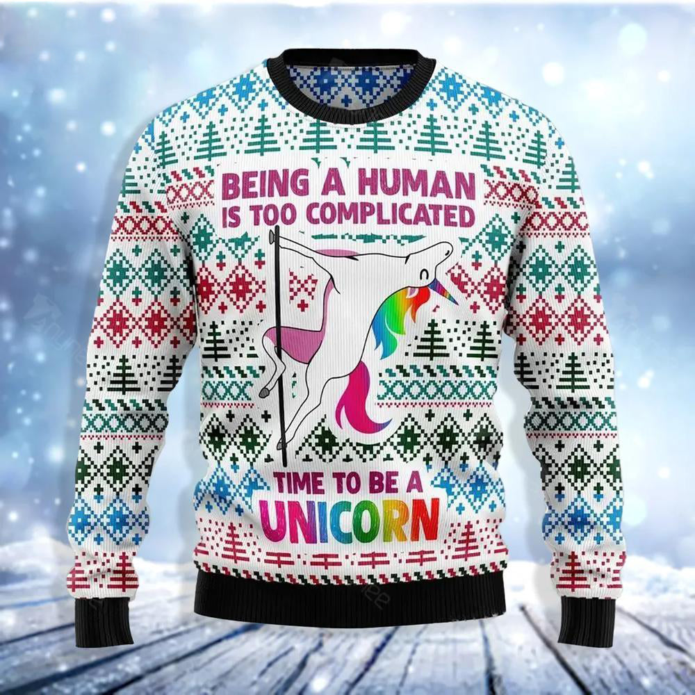 Be Unicorn Ugly Christmas Sweater For Me & Women Christmas Gift Thanksgiving Sweater US3748 - WeCustomit