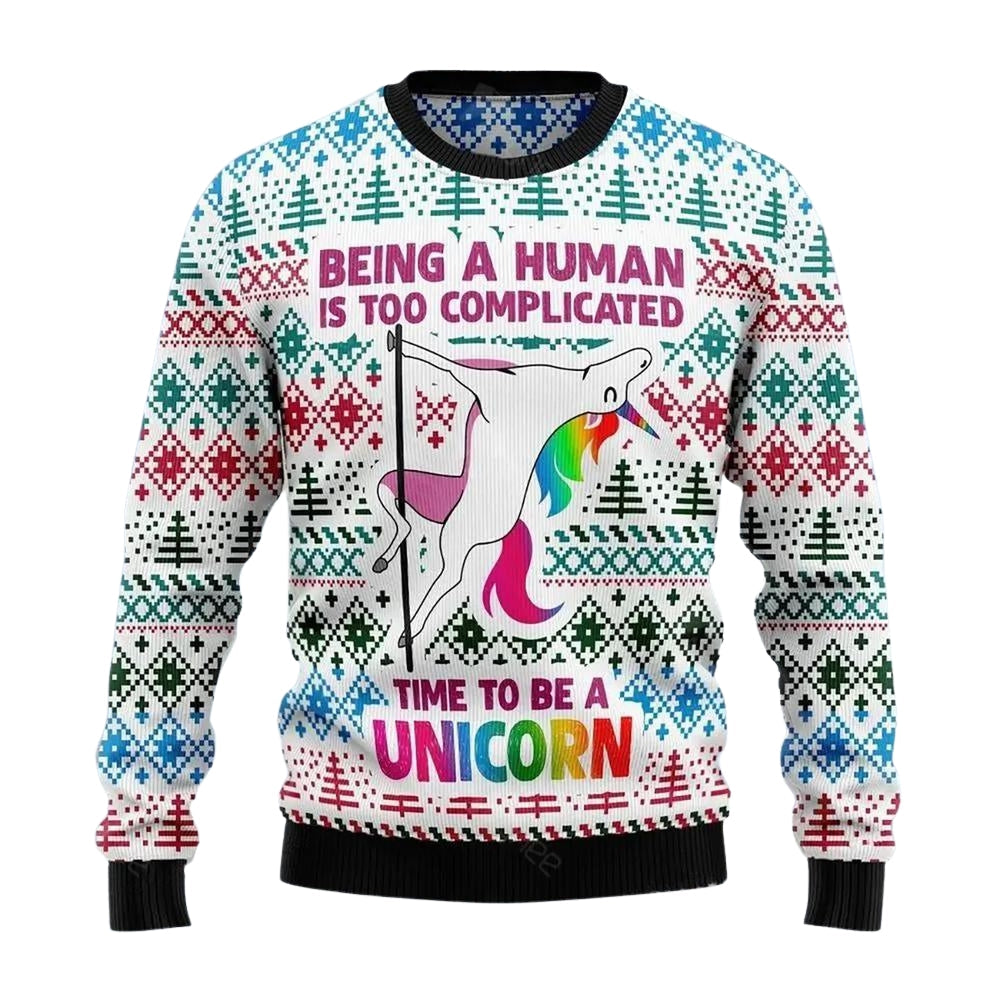 Be Unicorn Ugly Christmas Sweater For Me & Women Christmas Gift Thanksgiving Sweater US3748 - WeCustomit