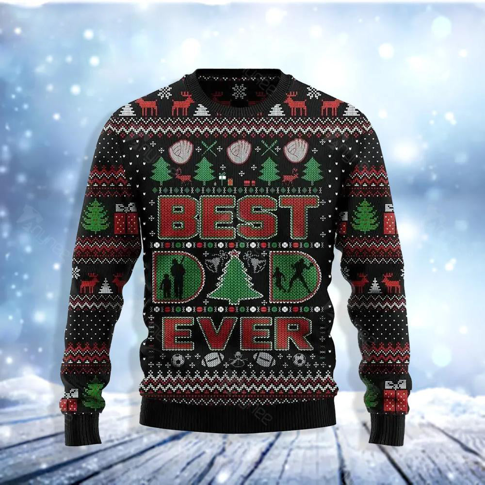 Best Dad Ever Ugly Christmas Sweater For Me & Women Christmas Gift Thanksgiving Sweater US4081 - WeCustomit