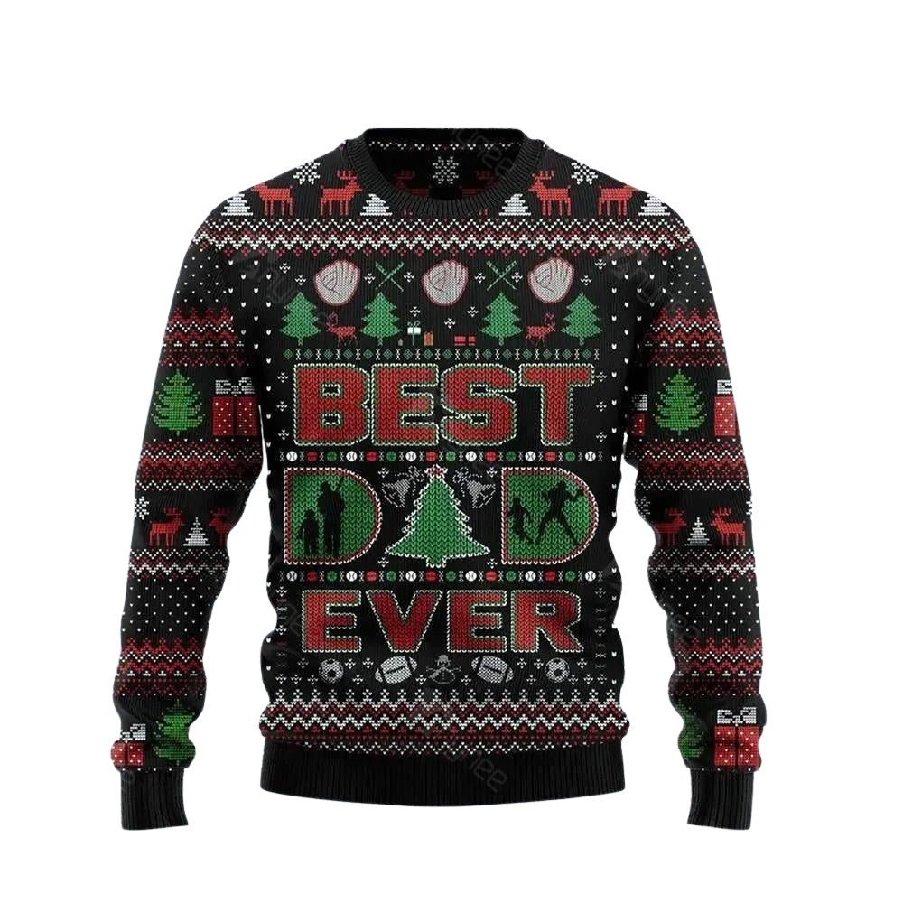 Best Dad Ever Ugly Christmas Sweater For Me & Women Christmas Gift Thanksgiving Sweater US4081 - WeCustomit