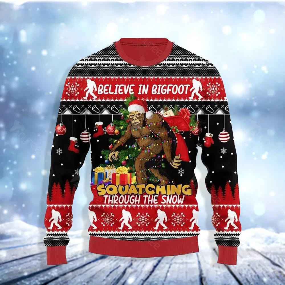 Bigfoot Amazing Ugly Christmas Sweater For Me & Women Christmas Gift Thanksgiving Sweater US4082 - WeCustomit