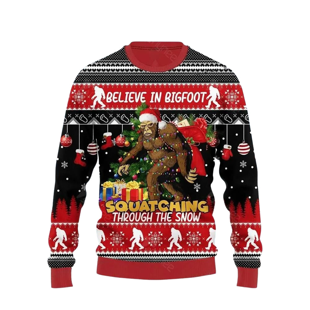 Bigfoot Amazing Ugly Christmas Sweater For Me & Women Christmas Gift Thanksgiving Sweater US4082 - WeCustomit