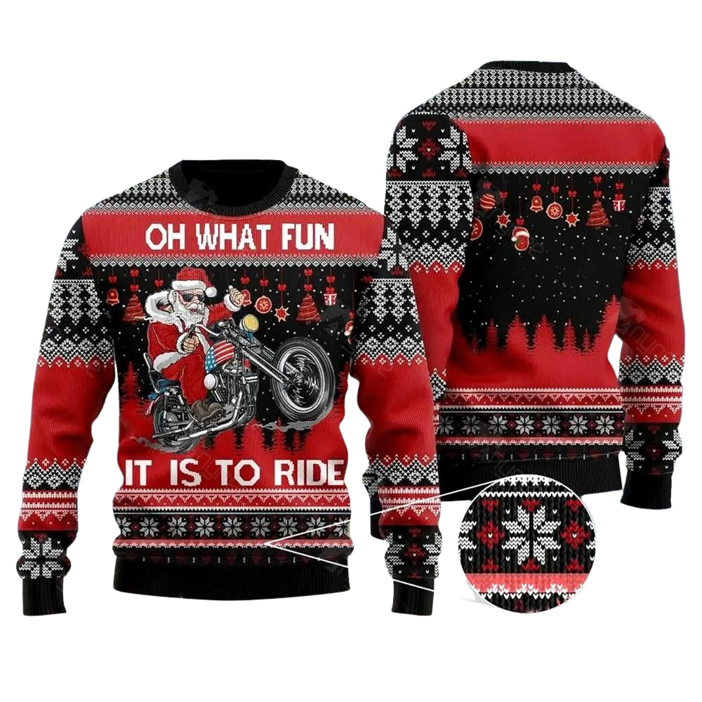 Biker Motorcycle Lover Xmas Ugly Christmas Sweater For Me & Women Christmas Gift Thanksgiving Sweater US4087 - WeCustomit