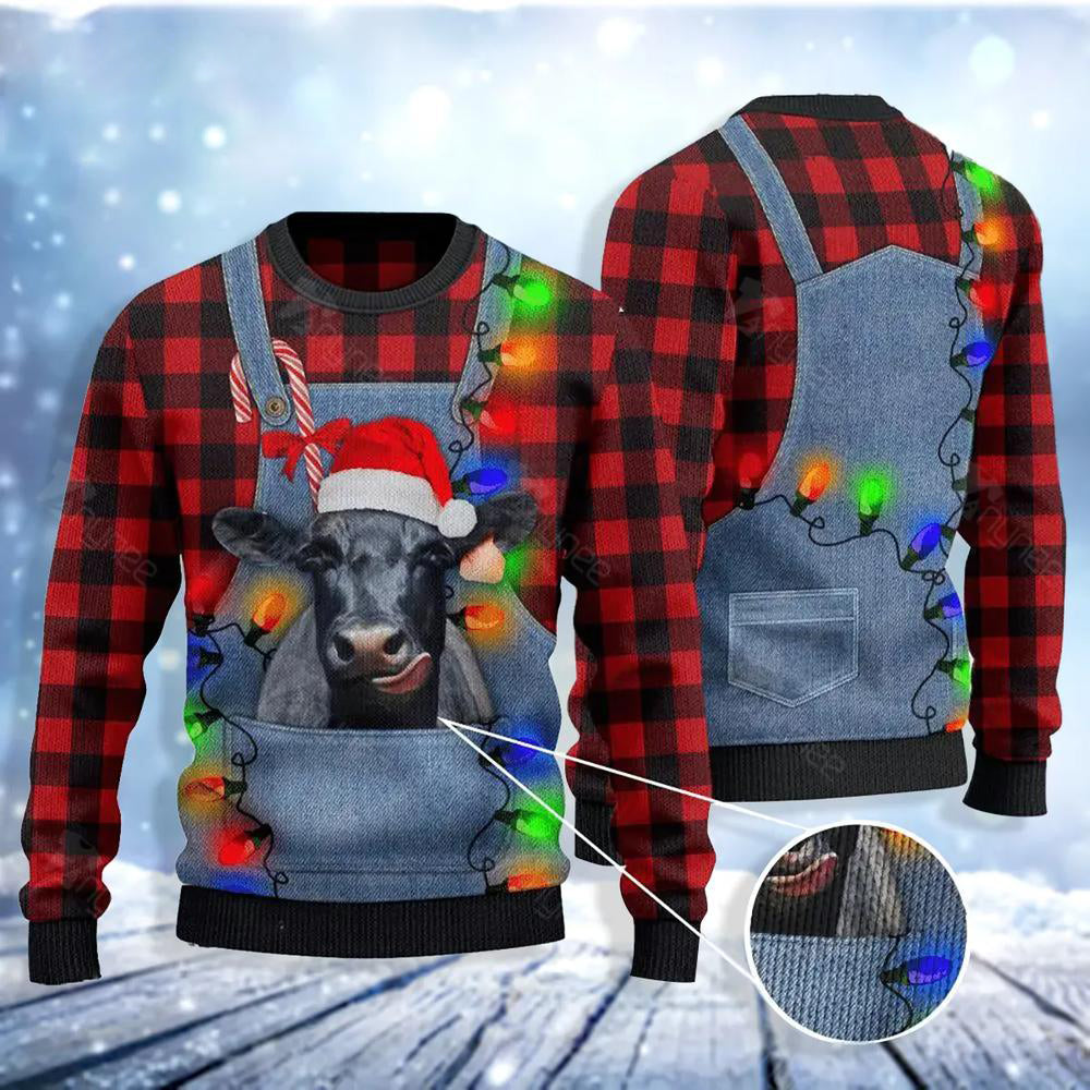 Black Angus Cattle Lovers Ugly Christmas Sweater For Me & Women Christmas Gift Thanksgiving Sweater US4089 - WeCustomit