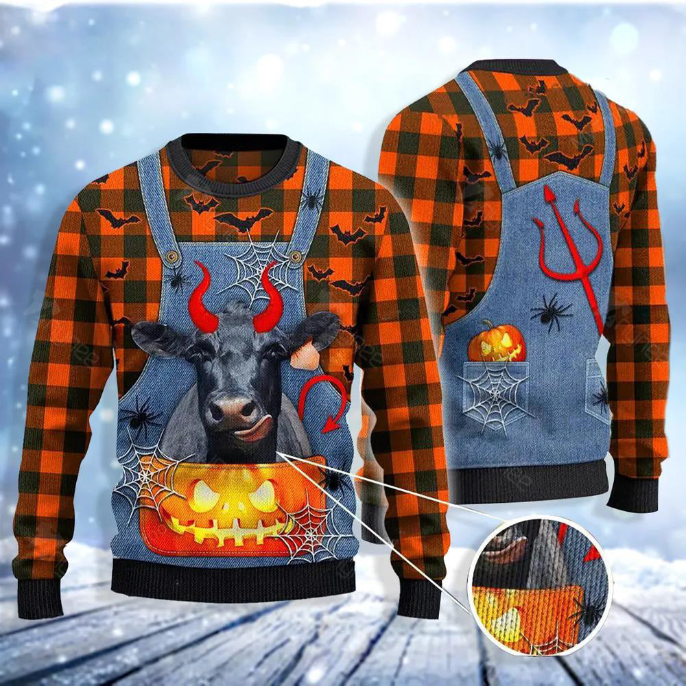 Black Angus Cattle Lovers Ugly Christmas Sweater For Me & Women Christmas Gift Thanksgiving Sweater US4091 - WeCustomit