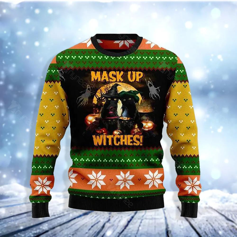 Black Cat Ugly Christmas Sweater For Me & Women Christmas Gift Thanksgiving Sweater US4095 - WeCustomit