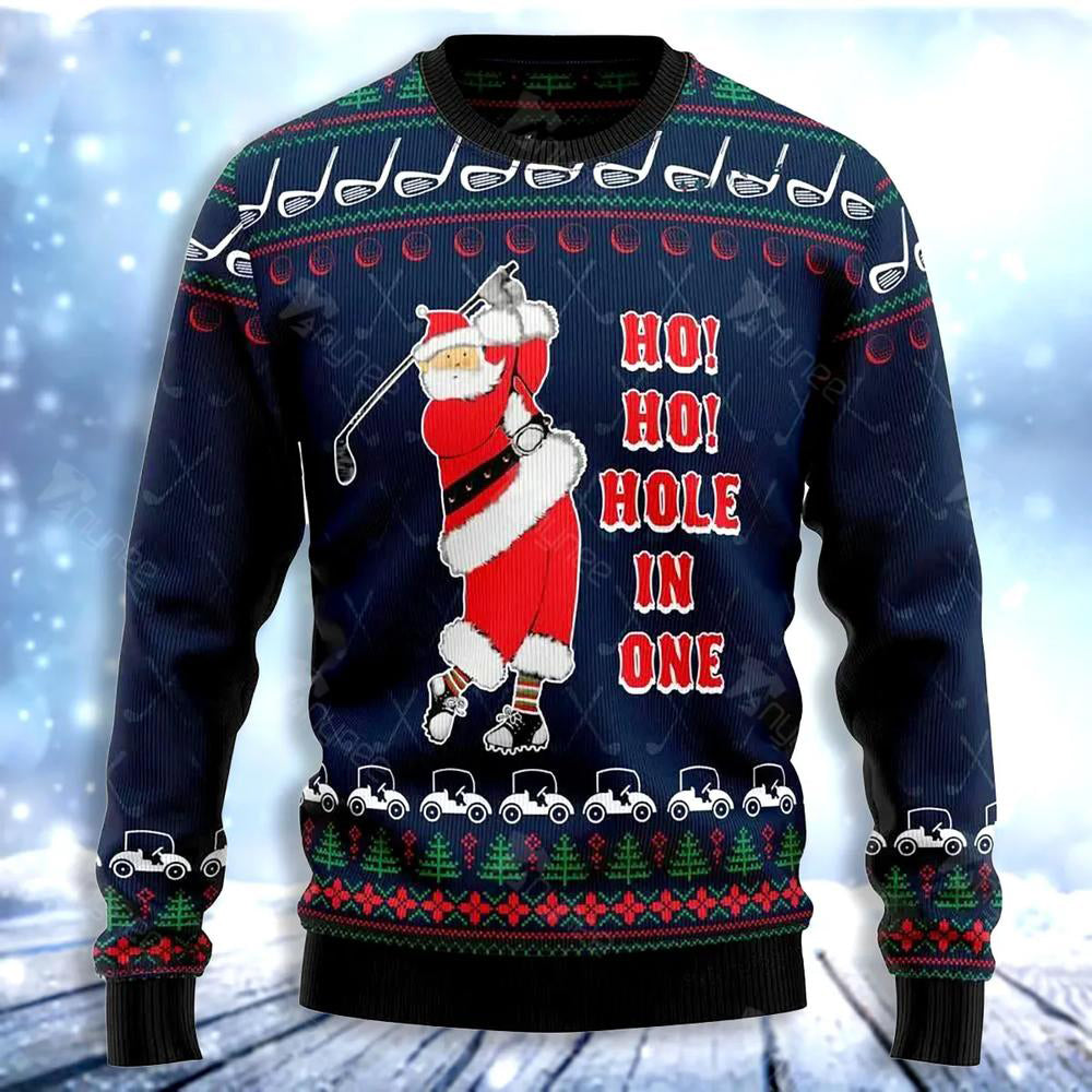 Ho Ho Hole In One Ugly Christmas Sweater For Men & Women Christmas Gift Sweater US4100 - WeCustomit