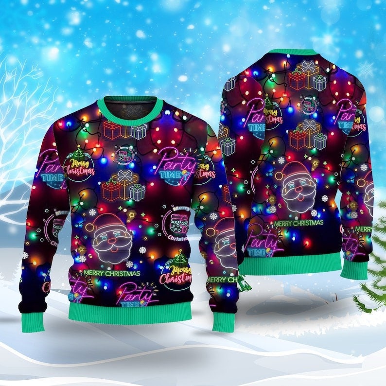 Christmas Bright Neon Lighting Ugly Christmas Sweater For Me & Women Christmas Gift Thanksgiving Sweater US4261 - WeCustomit