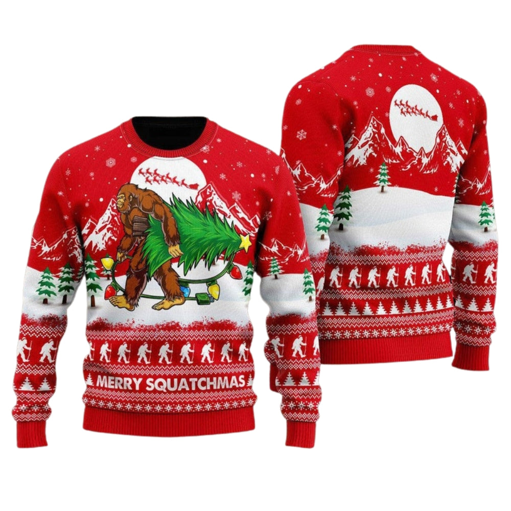 Bigfoot Funny Sasquatch Ugly Christmas Sweater For Me & Women Christmas Gift Thanksgiving Sweater US4263 - WeCustomit