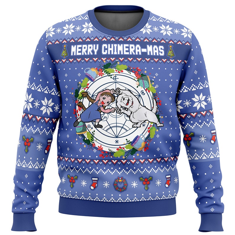 Merry Chimera-mas Ugly Christmas Sweater For Men & Women Christmas Gift Thanksgiving Sweater US4268 - WeCustomit
