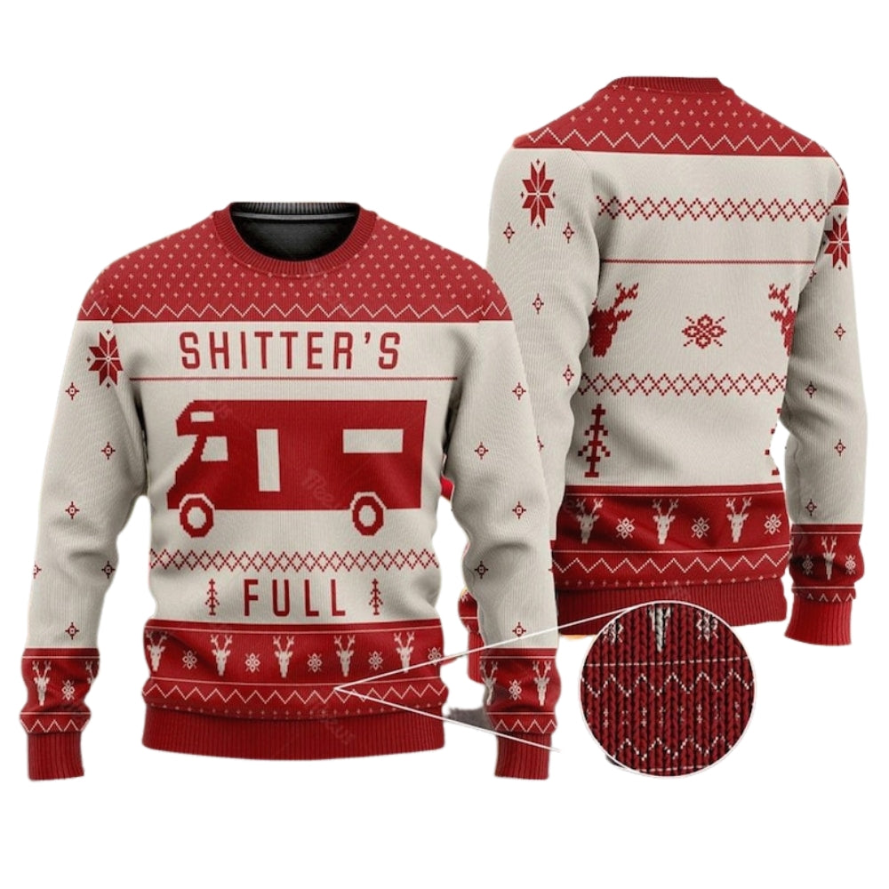 Shitters Full Ugly Christmas Sweater For Men & Women Christmas Gift Thanksgiving Sweater US4293 - WeCustomit