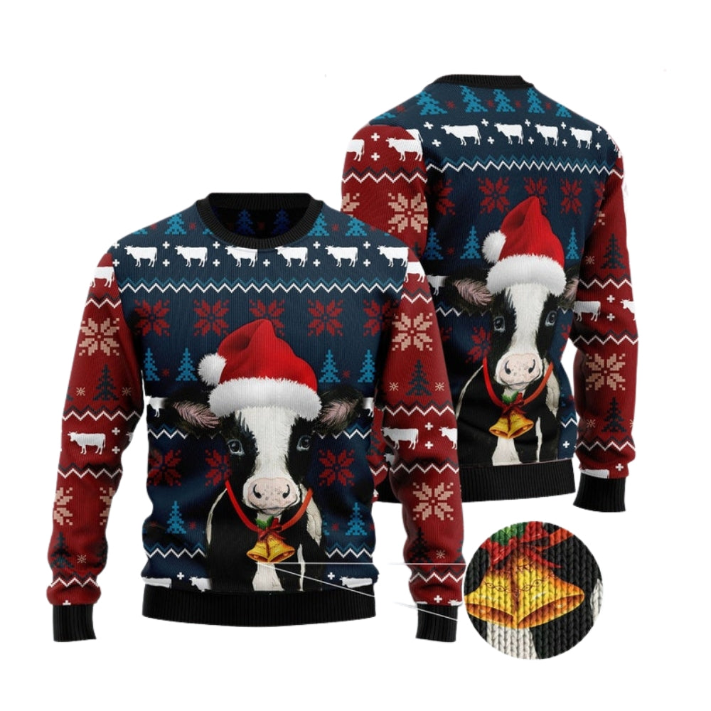 Lovely Cow Ugly Christmas Sweater For Men & Women Christmas Gift Thanksgiving Sweater US4306 - WeCustomit