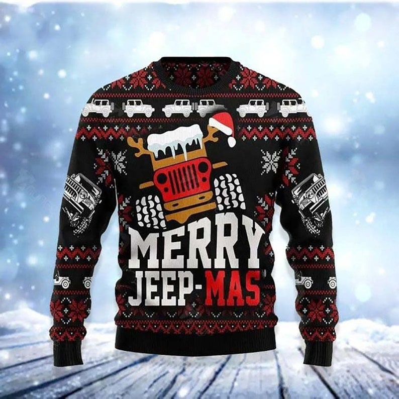 Monster Truck Mas Ugly Christmas Sweater For Men & Women Christmas Gift Sweater US4433 - WeCustomit