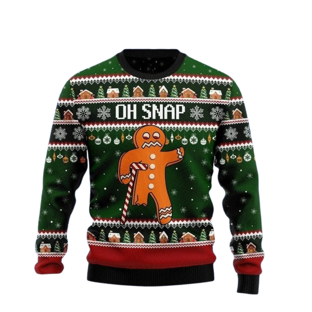 Oh Snap Gingerbread Ugly Christmas Sweater For Men & Women Christmas Gift Sweater US4434 - WeCustomit