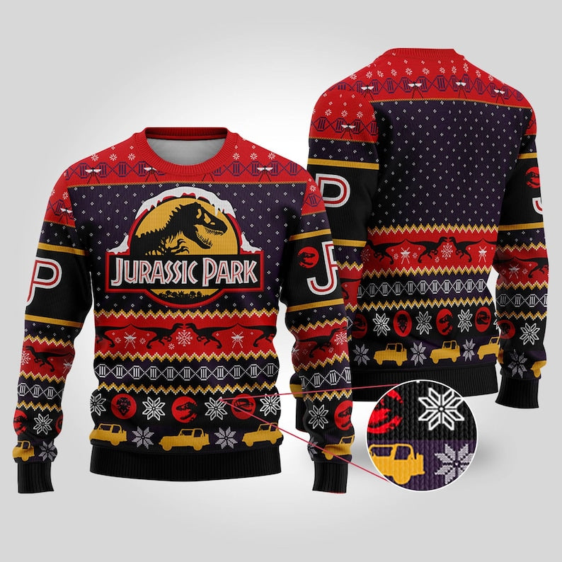 Merry Xmas Jurassic World Ugly Christmas Sweater For Men & Women Christmas Gift Sweater US4456 - WeCustomit