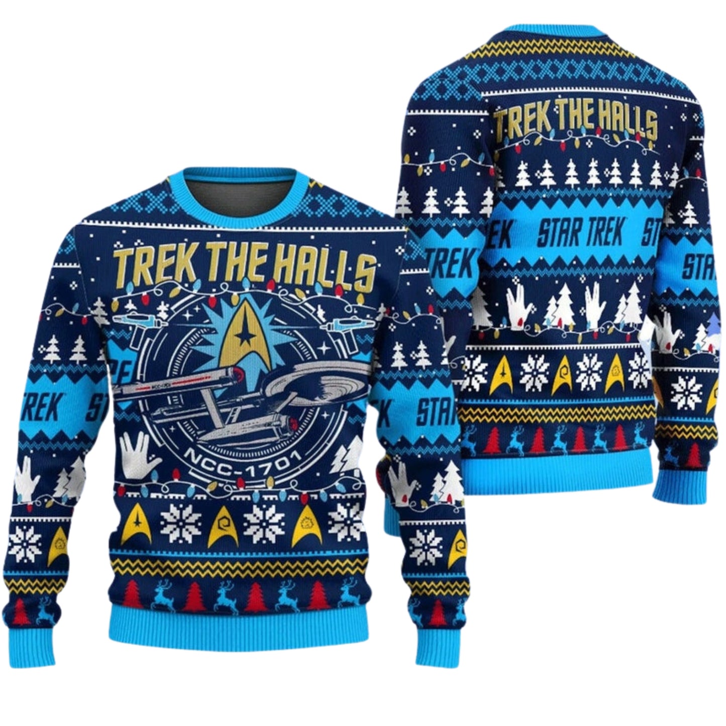 Trek The Halls Ugly Christmas Sweater For Men & Women Christmas Gift Sweater US4463 - WeCustomit