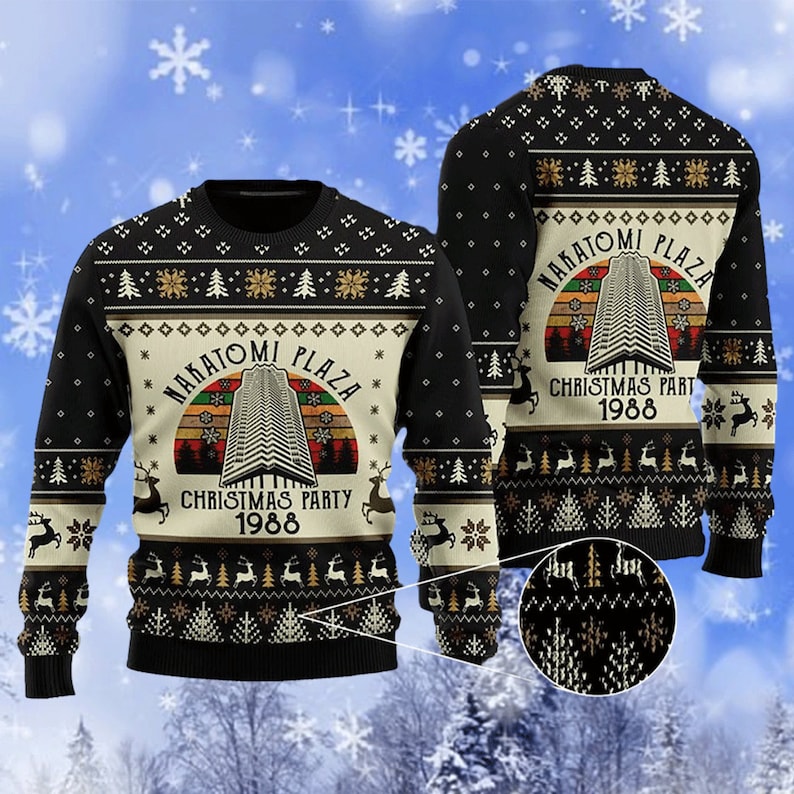 Nakatomi Plaza Christmas Party Ugly Christmas Sweater For Men & Women Christmas Gift Sweater US4465 - WeCustomit